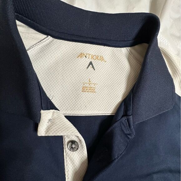 Antigua Ryder Cup Tournament Men's Navy and White Golf Shirt Size Large - Picture 6 of 11